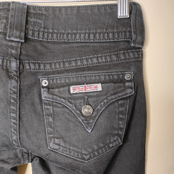 Hudson Beth Baby Bootcut Jeans Black Low Rise Flap Pockets — Size 27 - Picture 6 of 10
